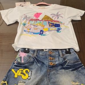 Hanana Banana Ice Cream Truck Denim Set Size 8